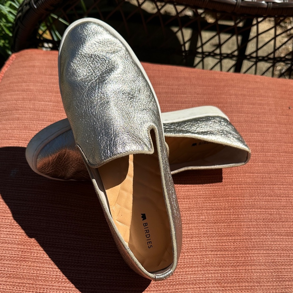 Birdies Metallic gold Slip-On loafers size 7